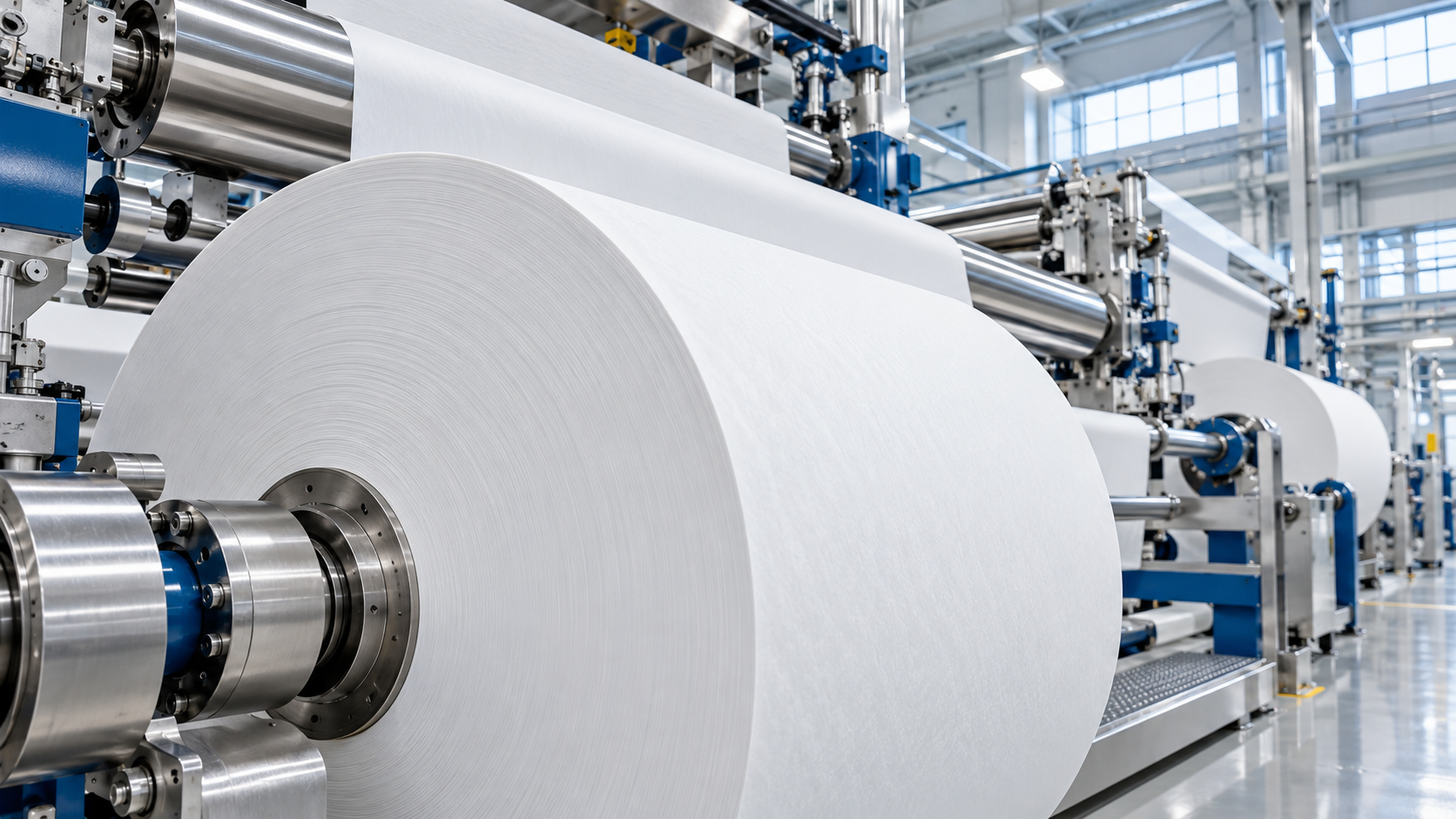 Tissue kağıdı üretimi ve jumbo bobinleri gösteren temsili görsel